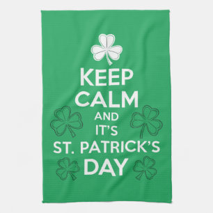 Bewahren Sie Ruhe, es ist St. Patricks-Tag Irisch  Geschirrtuch
