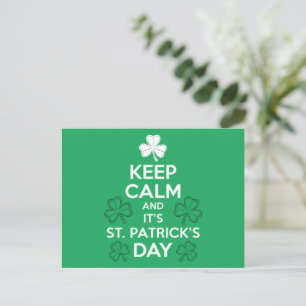 Bewahren Sie Ruhe, es ist St. Patricks-Tag Irisch Postkarte