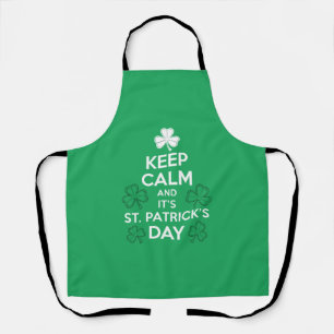 Bewahren Sie Ruhe, es ist St. Patricks-Tag Irisch  Schürze