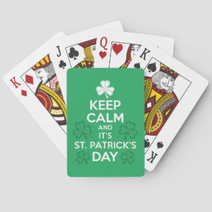 Bewahren Sie Ruhe, es ist St. Patricks-Tag Irisch Spielkarten