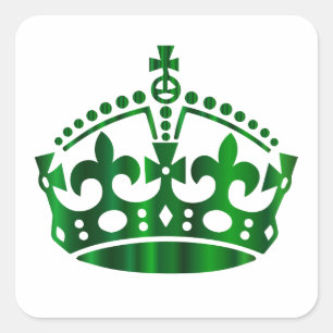 Bewahren Sie Ruhe Grüne Krone - Hintergrund ändern Quadratischer Aufkleber