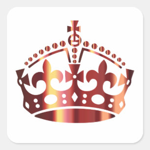 Bewahren Sie Ruhe Krone - Hintergrund ändern Quadratischer Aufkleber