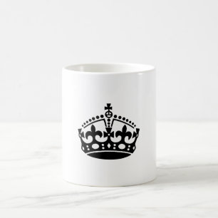 Bewahren Sie Ruhe schwarze Siegkrone Kaffeetasse