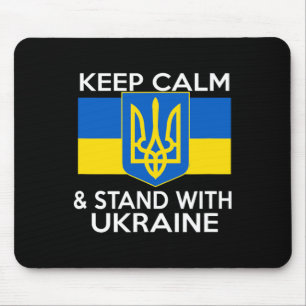 Bewahren Sie Ruhe Stehen Sie Mit Ukraine-Flagge Wa Mousepad