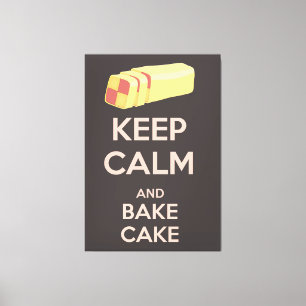 Bewahren Sie Ruhe und backen Sie Kuchen Vintage Po Leinwanddruck