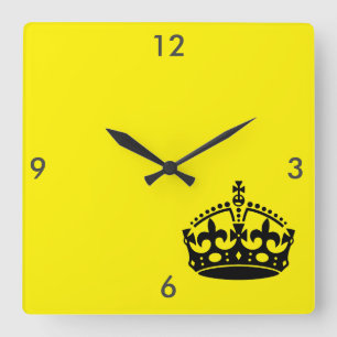 Bewahren Sie Ruhe und führen Sie die Krone weiter Quadratische Wanduhr