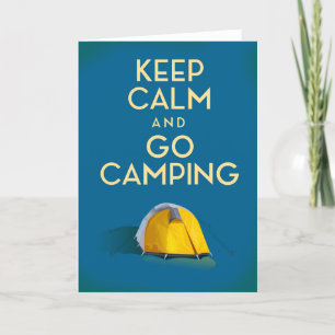 Bewahren Sie Ruhe und gehen Sie campen Vintage-Dru Feiertagskarte