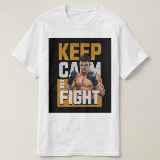 Bewahren Sie Ruhe und kämpfen Sie T-Shirt – MMA Fi