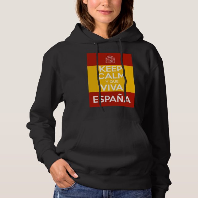 Bewahren Sie Ruhe und lang lebe Spanien Hoodie (Vorderseite)