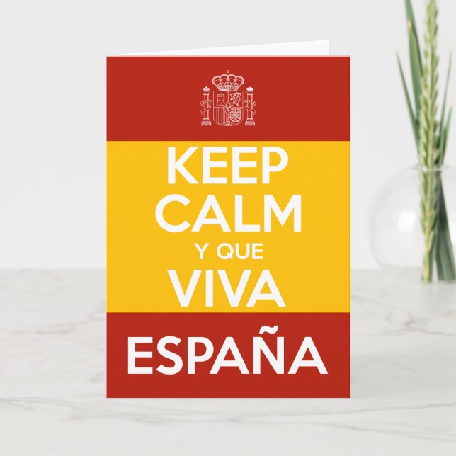 Bewahren Sie Ruhe und lang lebe Spanien Karte (Vorderseite)