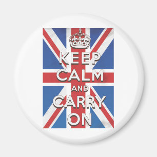 Bewahren Sie Ruhe und Machen Sie Weiter Britische Magnet