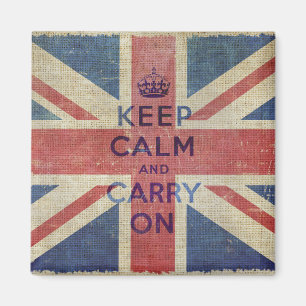Bewahren Sie Ruhe und machen Sie weiter mit UK-Fla Magnet