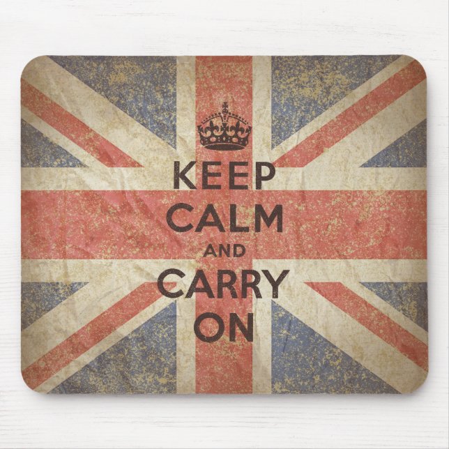 Bewahren Sie Ruhe und Machen Sie Weiter mit UK-Fla Mousepad (Vorne)