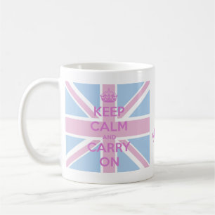Bewahren Sie Ruhe und machen Sie weiter Pink und B Kaffeetasse