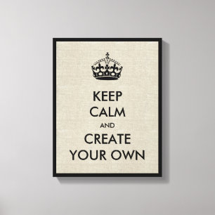 Bewahren Sie Ruhe und Machen Sie Weiter   Schwarz Leinwanddruck