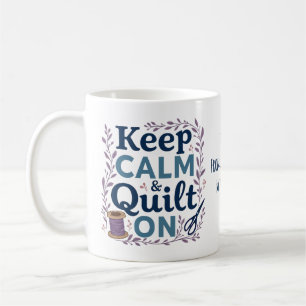 Bewahren Sie Ruhe und Nähen Sie Weiter Vintage-Näh Kaffeetasse