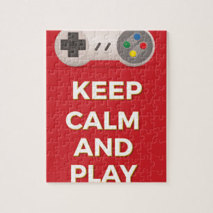 Bewahren Sie Ruhe und spielen Sie Vintage Poster Puzzle