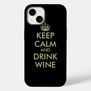 Bewahren Sie Ruhe und trinken Sie Wein iPhone 14 H Hülle