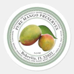 Bewahrt Label Vintag Mango Illustration Runder Aufkleber