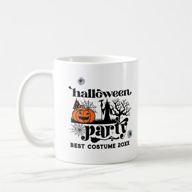 Bewährte Kostüme Retro Halloween-Party Einladung Kaffeetasse (Links)