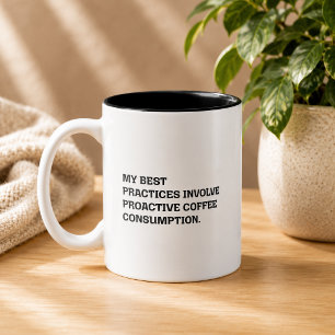 Bewährte Praktiken Proaktiver Kaffee Konsum Lustig Zweifarbige Tasse