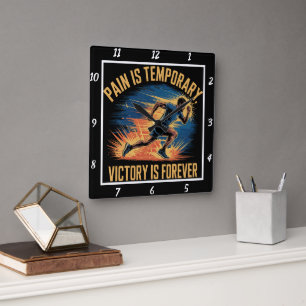 Bewährter Sieg für immer Quadratische Wanduhr