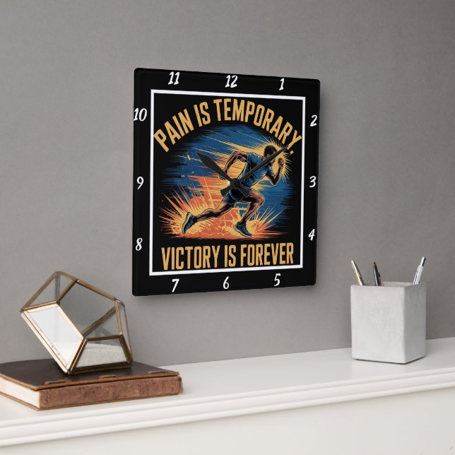 Bewährter Sieg für immer Quadratische Wanduhr (Büro)