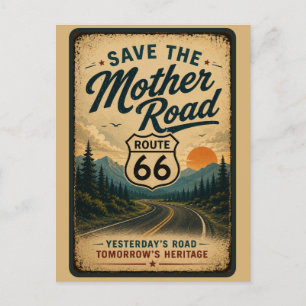 Bewahrung des Berg-Erbes der Vintage Route 66 Postkarte