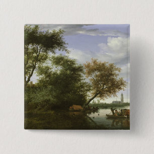 Bewaldete Flusslandschaft Button
