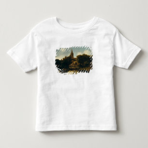 Bewaldete Landschaft mit Zahlen nähern sich einer Kleinkind T-shirt