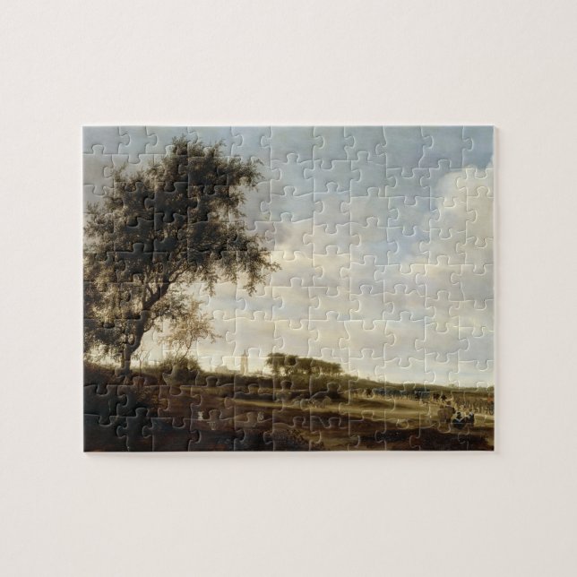 Bewaldete Landschaft (Öl auf Platte) Puzzle (Horizontal)