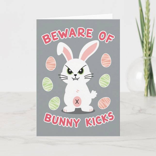 Beware Bunny Kicks Pattern Card Karte (Vorderseite)