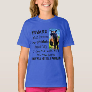 BEWARE - I REITHORSES - MÄDCHENblau T-Shirt