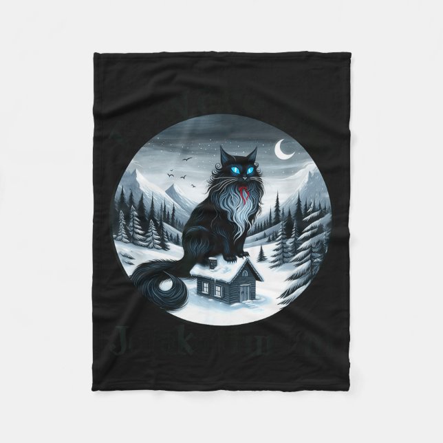 Beware The Jolakotturinn Yule Cat Icelandic Christ Fleecedecke (Vorderseite)