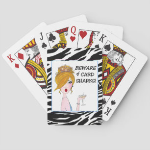 "BEWAREder Kartenhaie!" Diva Playing Cards Spielkarten