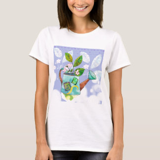 Bewässerungs-Dosen-Blumen-Topf - T-Shirt
