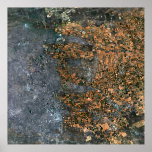 Bewässerungsfelder in Zentrifugen in Texas, USA Poster