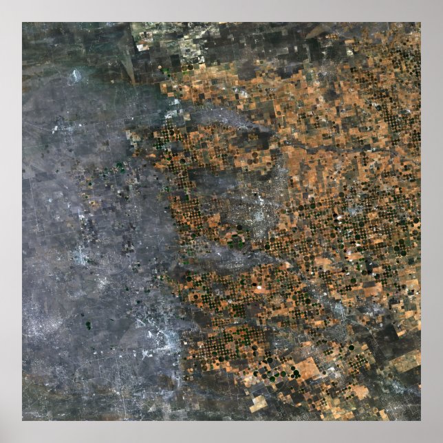 Bewässerungsfelder in Zentrifugen in Texas, USA Poster (Vorne)