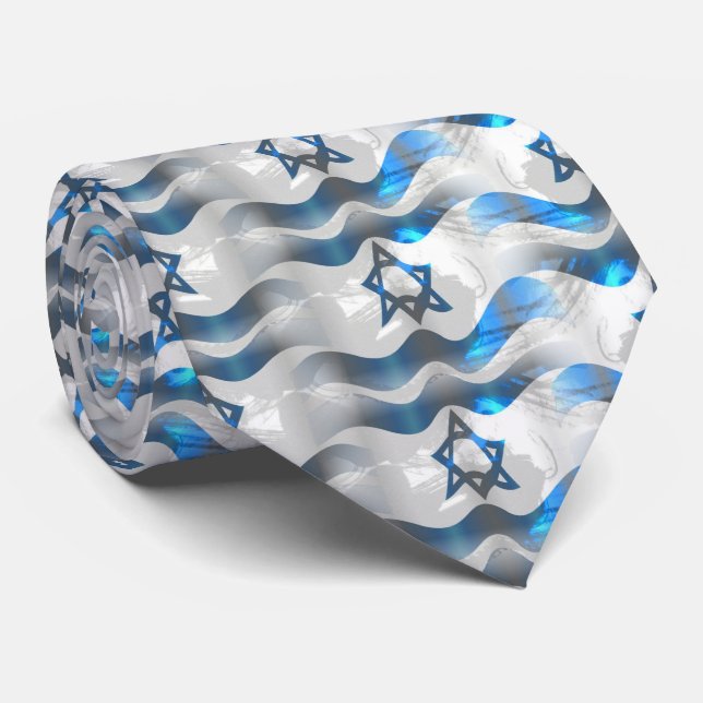 Bewegen Sie Ihre israelische Flagge wellenartig Krawatte (Gerollt)