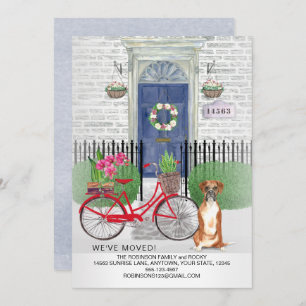 Bewegende Boxer Hund Fahrradtür Neue Zuhause Ankündigung