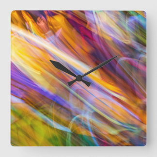 Bewegendes Buntglas 11 Quadratische Wanduhr