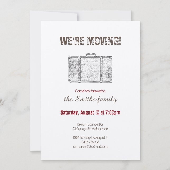 Bewegliche Ankündigung / Abschiedszeit Party Einla (Vorderseite)