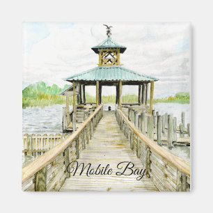 Bewegliche Bucht-Dock-Aquarell-Magnet Magnet