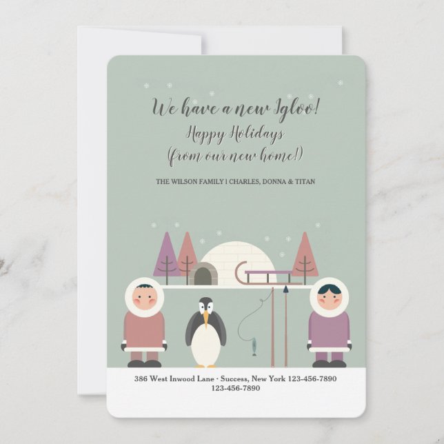 Bewegliche Eskimomitteilung Feiertagskarte (Vorderseite)