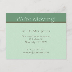 Bewegliche Mitteilung Ankündigungspostkarte