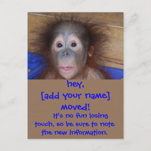 Bewegliche Mitteilungs-niedliches Gesicht Ankündigungspostkarte