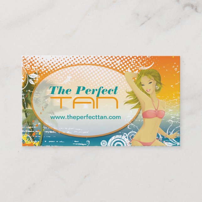 Bewegliche Sonnenstudio-Visitenkarte-Schablone Visitenkarte (Vorderseite)