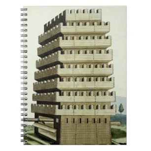 Beweglicher Turm mit äußeren Galerien und einem Notizblock