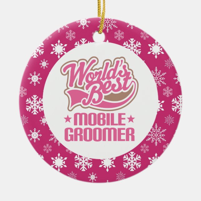 Bewegliches Groomer-Verzierungs-Geschenk Keramikornament (Vorne)
