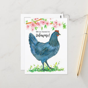 Bewegung Ankündigung Delaware Blue Hen Chicken Postkarte